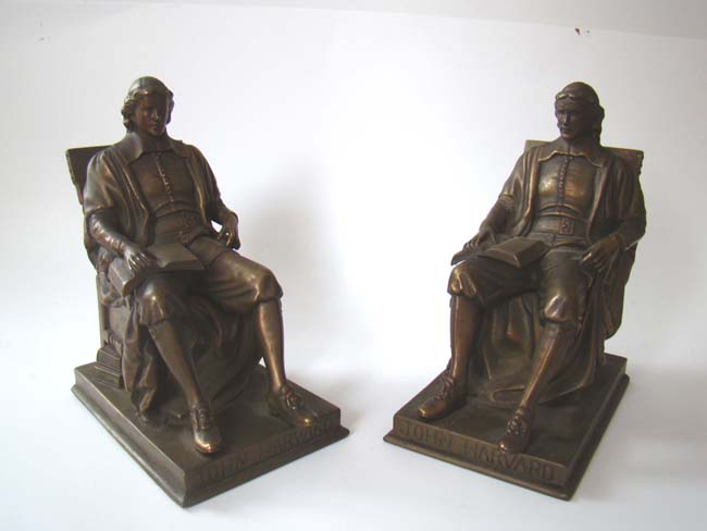 A fabulous pair of vintage JOHN HARVARD bookends made by Jennings Brothers circa 1930 — image 2